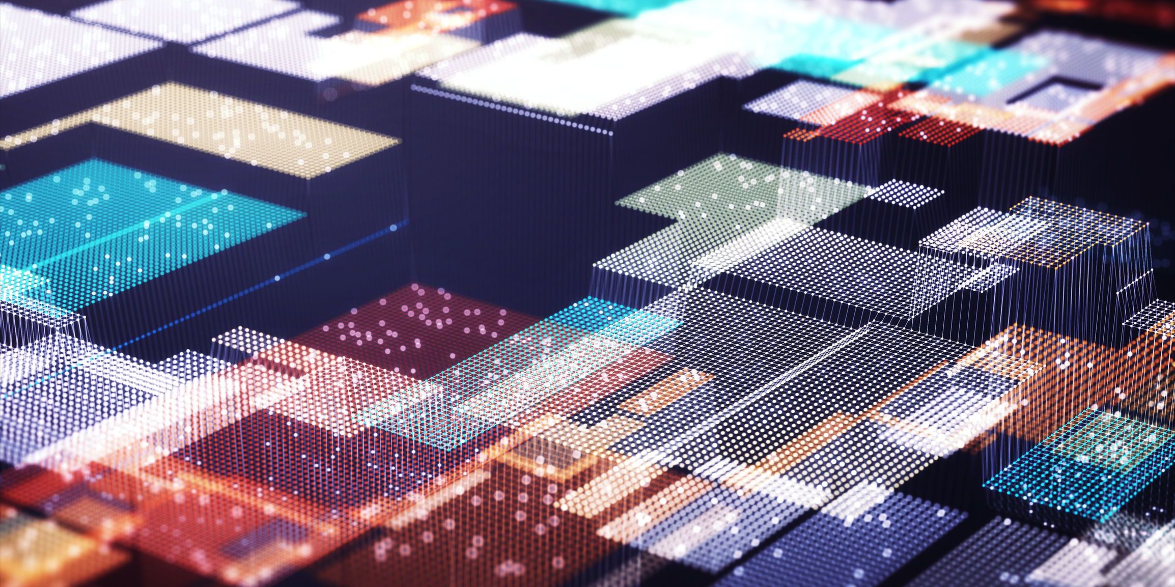 Abstract representation of data on a dark background