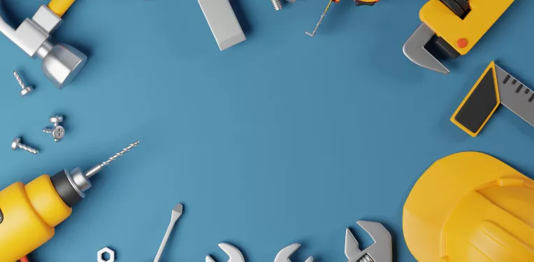 A set of construction tools or toolkit