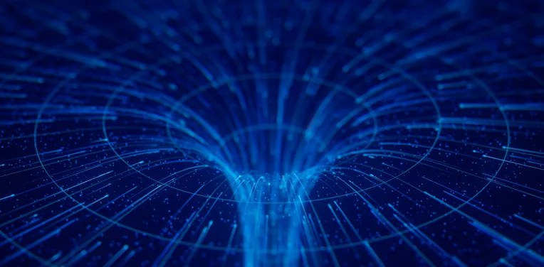 Abstract flow of data in cyber wormhole